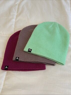 Burton Kids Ribbed Knit Beanie - Mint, Mauve, Berry